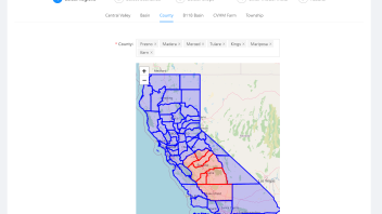 Selecting regions to run through the model, by county