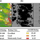 a SAGBI-map of the study area (O’Geen et al. 2015), b suitable locations for winter recharge (excellent, good, and moderately good rating), and c location of alfalfa and almond fields in suitable locations at the last stress period of the simulation